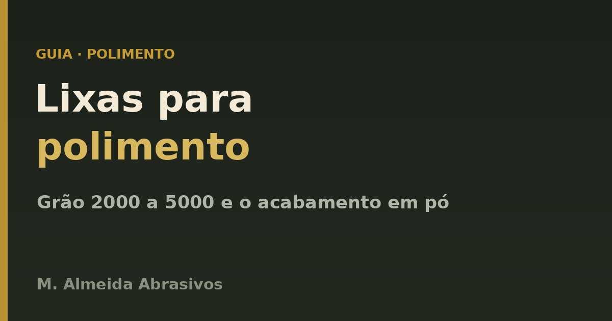 Lixas para polimento (grão 2000 a 5000) e o acabamento com abrasivo em pó