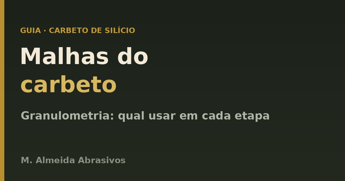 Granulometria do carbeto de silício: tabela de malhas (16 a 3000) e qual usar