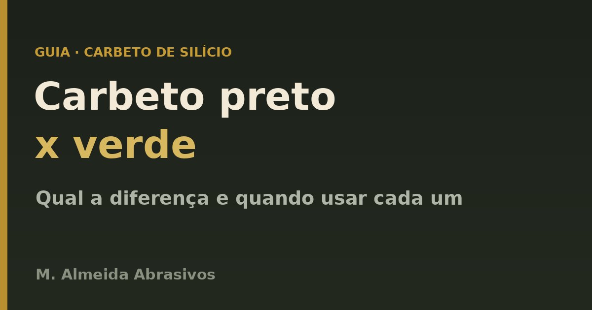 Carbeto de silício preto x verde: qual a diferença e quando usar